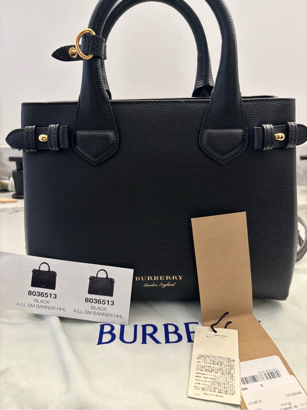 100% AUTHENTIC Burberry Derby Calfskin House Check Banner Tote Small, Like new! - Picture 12 of 15
